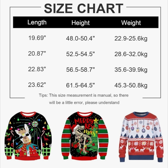 Kids Light Up Ugly Christmas Sweaters Unisex, Knitted Pullover, New - Picture 7 of 7